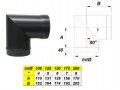 Stove Chimney Pipe Bend Vitreous Enamel Matt Black 90 deg  6" 